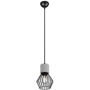 Trio Leuchten Hanglamp Jamiro 309200132, metaal mat zwart, beton, excl. 1x E27