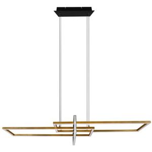 TRIO SALINAS Hanglamp Messing mat incl. 1x SMD 34 W Dimbaar met schakelaar In hoogte verstelbaar Niet dimbaar