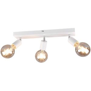 Reality Leuchten R80183031 metalen plafondkleppen voor 3 lampen E27 mat wit