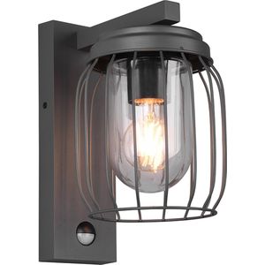 Trio Leuchten Tuela Wandlamp IP44 Bewegingssensor Antraciet