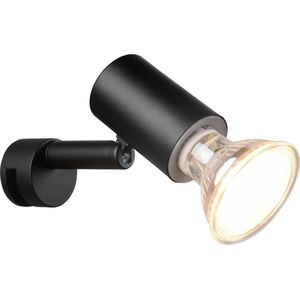 Trio leuchten - LED Wandlamp - Wandverlichting - GU10 Fitting - Spatwaterdicht IP44 - Rond - Zwart - Aluminium
