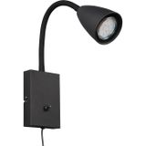 TRIO, Wandlamp, Wanda 1xGU10, max.10,0 W Lichaam: Metaal, mat zwart L:8,5cm, H:23,5cm, P:22,0cm Schakelaar, Flexibel, Wandmontage, IP20, Zonder Verlichter, FLEXConnect