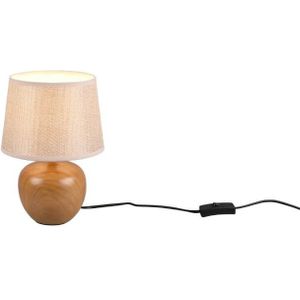 REALITY LUXOR - Tafellamp - Hout element - excl. 1x E14 28 W - Snoerschakelaar