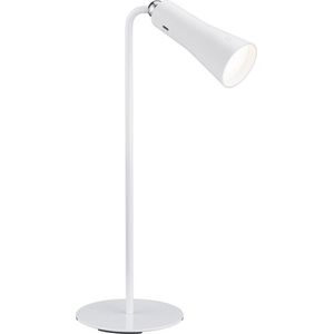 REALITY MAXI - Tafellamp - Wit mat - Oplaadbaar - incl. 1x SMD 2 W - 4-stappen TOUCH - USB-aansluiting - Accuvoeding - Klemlamp