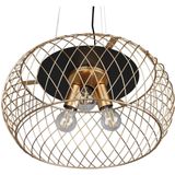 TRIO, Hanglamp, Tamil 3xE27, max.40,0 W Metaal, mat zwart, Lichaam: Metaal, Mat Messing Ø:50,0cm, H:150,0cm IP20,Zonder verlichting, In hoogte verstelbaar