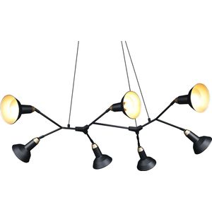 Trio Leuchten Hanglamp Roxie 7 x E14 Zwart Messing