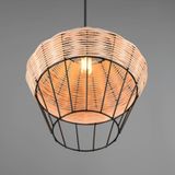 Reality Leuchten - Pendelleuchte borka mit Rattan Geflecht Natur und Gitter im Boho Stil ø 30cm