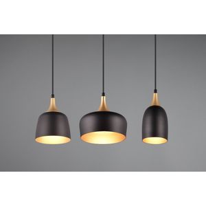 Trio Hanglamp Chiraz 310500332, metaal mat zwart/goud, behalve 3x E14