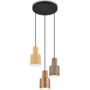 Trio Lighting Hanglamp Agudo, meerkleurig, 3-lamps, rondel