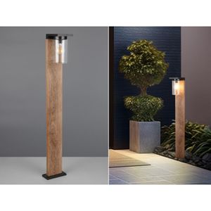 TRIO ARDILA - Paalverlichting - Hout element - excl. 1x E27 4W - Schemersensor - Buitenverlichting - IP44