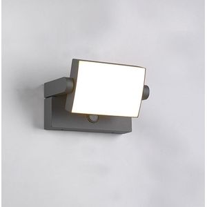 TRIO KANSAS - Wandlamp - Antraciet - incl. 1x SMD 10W - Bewegingssensor - Kantelbaar - Buitenverlichting - IP54