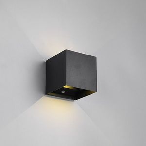 Wandlamp Talent Zwart Vierkant Oplaadbaar IP44