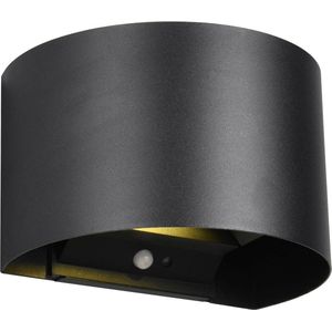REALITY TALENT - Wandlamp - Zwart mat - incl. 2x SMD 1W - Oplaadbaar - Draadloos - Beweginssensor - Schemeringssensor - Accuvoeding - Buitenverlichting - IP44