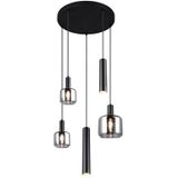 TRIO - MATARO - Hanglamp - Zwart mat - excl. 1x E27 4,9 W - Plafondbevestiging - In hoogte verstelbaar