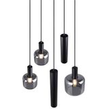 TRIO - MATARO - Hanglamp - Zwart mat - excl. 1x E27 4,9 W - Plafondbevestiging - In hoogte verstelbaar