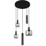TRIO - MATARO - Hanglamp - Zwart mat - excl. 1x E27 4,9 W - Plafondbevestiging - In hoogte verstelbaar