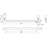 Trion - Rucola XL - Wandlamp - Chroom - 90 cm - 1x SMD LED - 1200 lumen - IP44