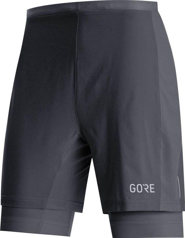 GORE WEAR R5 2in1 Shorts - Hardloop-shorts - Zwart - Ademend Materiaal