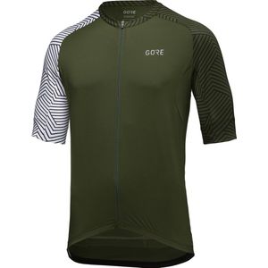 GORE WEAR - C5 - Herenshirt - Donkergroen/Wit - Ademend Materiaal