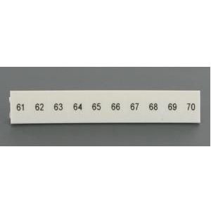 PHOENIX CONTACT ZB 6, LGS:FORTL.ZAHLEN 61-70 kartelband, 10-delig, 61-70 lengten bedrukt met de doorlopende getallen, 6 mm breed, wit, 10 stuks
