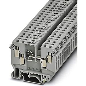 PHOENIX CONTACT UDK 4-DIO/L-R klem met 1 verdieping met dubbelzijdige dubbele aansluiting en ingebouwde diode, 0,2-2,5 mm² doorsnede, 30-10 AWG, 6,2 mm breed, grijs, 50 stuks