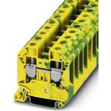 PHOENIX CONTACT UT 16-PE Modulair aardingsklemmenblok met schroefaansluiting, 2 aantal poorten, AWG 16-4, nominale doorsnede 16 mm², groen/geel, 1 stuk
