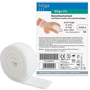 Höga Fix netslangverband, elastische slangverband voor het vastzetten van verbanden - Gr. 2-1 m, voor vingers, arm en voet. 2-pack.