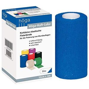 Hoogga-hecht-kleur blauw 10 cm x 4 m uitgerekt, kokvrije (zelfklevend) elastische fixeerbinding, 2-pack (2 x 1 stuks)