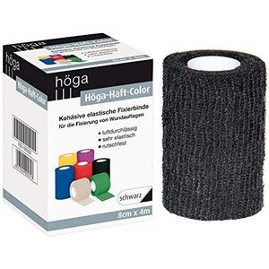 Höga - Kleefkleur zwart 8 cm x 4 m uitgerekt, samenhangend (zelfklevend) elastische fixeerband (1 stuk)