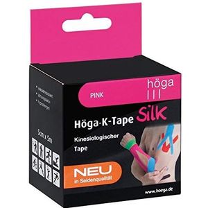 Höga-K-Tape-Silk roze kinesiologische tape in zijdekwaliteit, 5 cm x 5 m