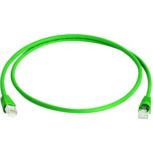 Telegärtner 100008644 RJ45 Netzwerkkabel, Patchkabel CAT 6a S/FTP 5.00 m Grün Flammwidrig, mit Rastn