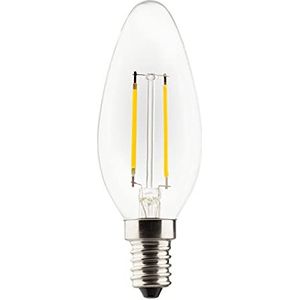 Müller-Licht Retro LED-lamp kaarsvorm vervangt 15 W, glas, 1,5 W, E14, wit, 3,5 x 3,5 x 9,8 cm