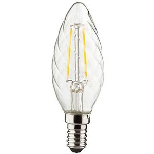 MÜLLER-LICHT 400189 A++, retro led-lamp, kaarsvorm, vervangt, glas, 2 W, E14, wit, 3,5 x 3,5 x 9,8 cm