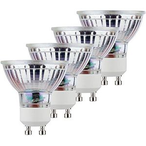 MÜLLER-LICHT Retro-LED reflectorlamp, vervangt glas, GU10, 5 W, zilver, 5 x 5 x 5,3 cm, 4 stuks