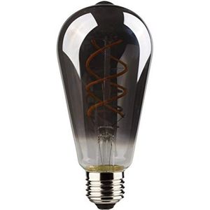 Müller-Licht Retro ledlamp ST64 Edison E27 met innovatieve filamenttechnologie, superwarm wit licht voor een aangename sfeer, 2000 K, nostalgisch design glas, 4 W, grijs