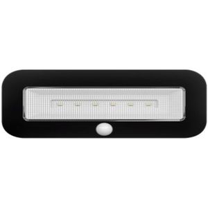 Müller-Licht Mobina Sensor 15 LED oriëntatielamp nachtlampje, 15 cm lang, neutraal wit 4000 K, 1,5 W, USB-oplaadbaar, zelfklevend, zwart