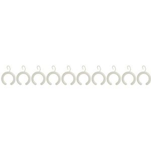 emco System 2 douchegordijnringen, set van 10, wit, douchegordijn voor de badkamer - ringen, ophanghaken, haken voor gordijnen