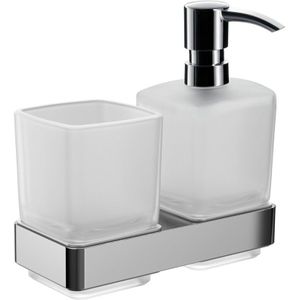 Emco - loft Glashalter und Flüssigseifenspender, Wandmodell,
