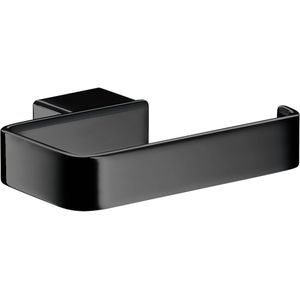 emco LOFT Papierhouder zonder deksel, elegante toiletpapierhouder om te schroeven, van aluminium, hoogwaardige wc-rolhouder, mat zwart