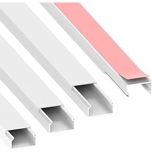 Habengut kabelgoot (zelfklevend) 22x12 mm van PVC, kleur: wit, lengte 4 m (4 stuks á 1 meter)