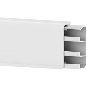 Cablecoach 6 m plint van pvc, met geïntegreerd kabelkanaal, kleur: wit, hoogte: 70 mm (4 stuks lengte 1,5 m)