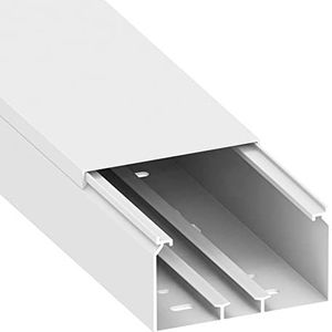 Habengut CC10116 kabelgoot (met montagegaten in de bodem) 60x110 mm van PVC, kleur: wit, lengte 1 m