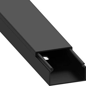 kabeldoorvoer (met montagegat in de bodem) 30 x 15 mm van pvc, kleur: zwart Lengte : 1 m: