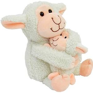 Kögler 27003 - Schattig pluche dier Duo schapen moeder met baby, ca. 16 cm groot, om te knuffelen en van te houden, geweldig als cadeau voor kinderen, jongens en meisjes