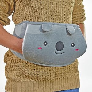 Voorbind Warmwaterkruik - Kruik Met Klittenband Riem - Hand Verwarming - Buik Verwarming - Rug Verwarming - Dierenkop Design