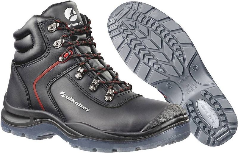 Albatros - Gravitation Mid Werkschoen - Zwart - Leder - S3 Bescherming