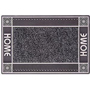 Home2Fashion PUR DualClean TPE-VC-kunststof voetmat, 100% duurzaam, antraciet metallic, 59 x 39 cm