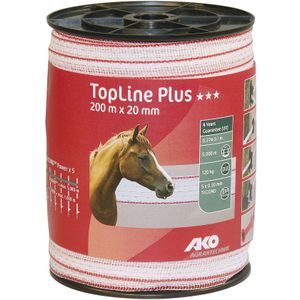 Wit schriklint voor paardenomheining top line plus - breedte 20 mm x 200 m