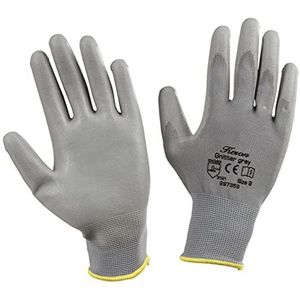 Kerbl 297352 PU-handschoen Gnitter grey fijne gebreide handschoen, maat 8