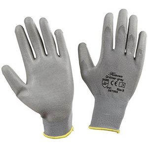 Kerbl 297353 PU-handschoen Gnitter grey fijne gebreide handschoen, maat 9